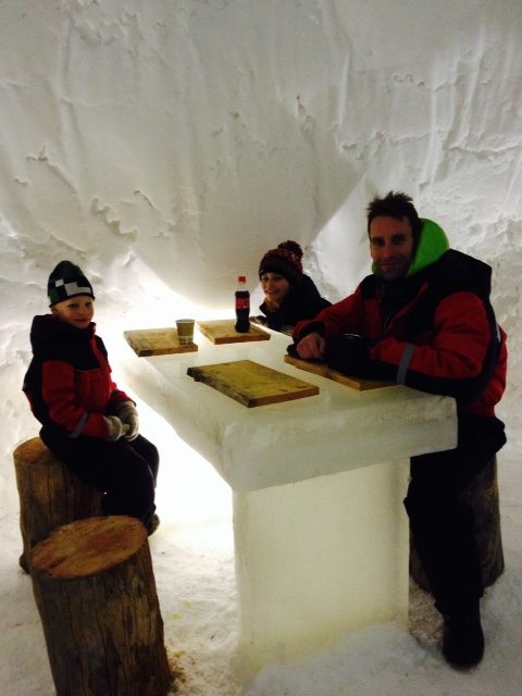 Dining inside an igloo at Lapland