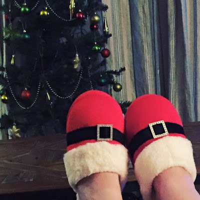 A Winter break in Craster, complete with festive slippers