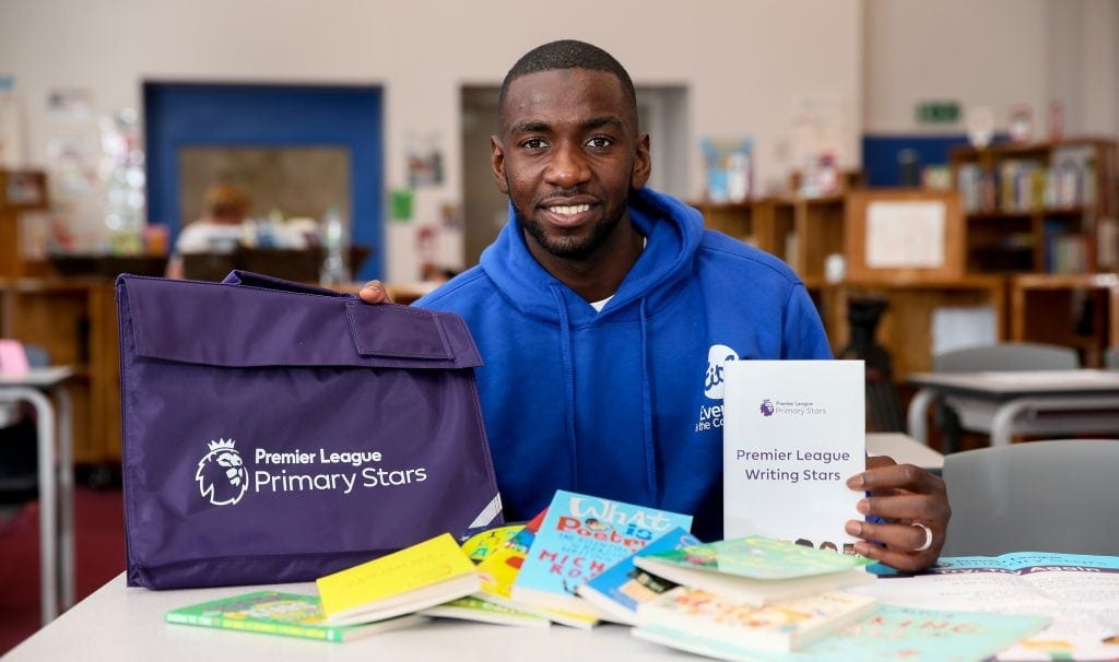 Premier League Primary Stars Writing Stars with Yannick Bolasie of EVERTON FC 27th September 2017