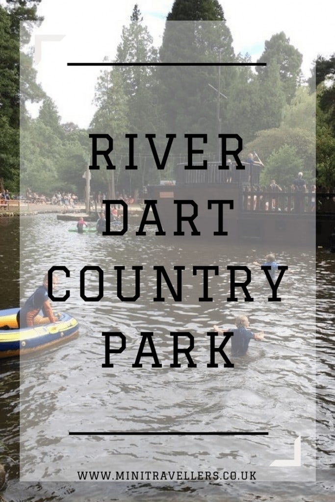 River with Boats and People words 'River Dart Country Park'
