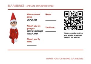 Print your own fun boarding pass for Santa’s Lapland! 