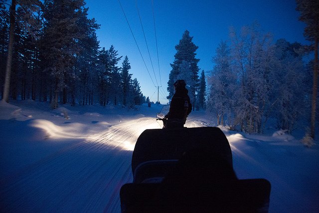 Onboard a sleigh in search of Santa at Santa's Lapland
