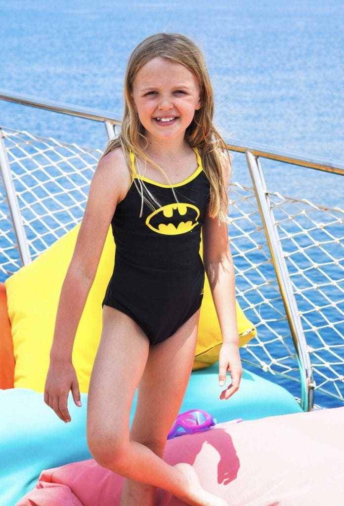 A batman swimsuit from the DC Super Heroes Swimwear from Zoggs 
