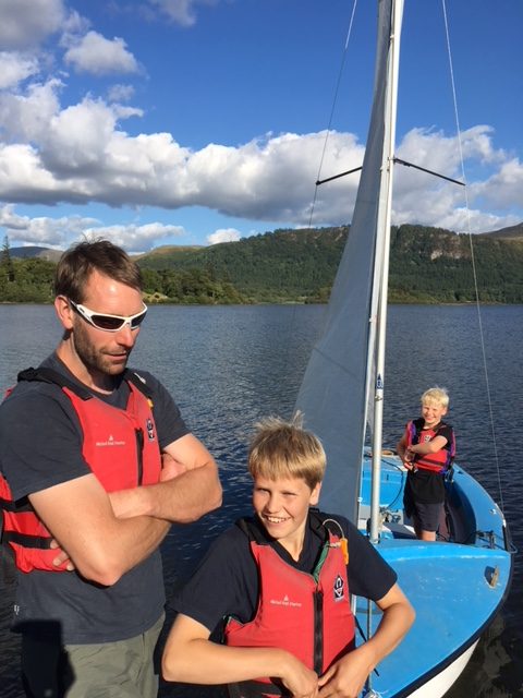 Onboard the sailing boat - learning to sail in the Lake District