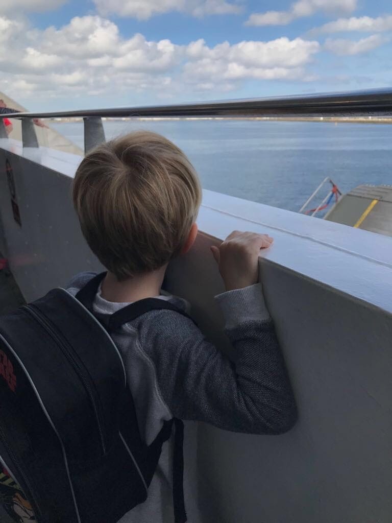 Admiring the view from Brittany Ferries from Portsmouth to Cherbourg, France