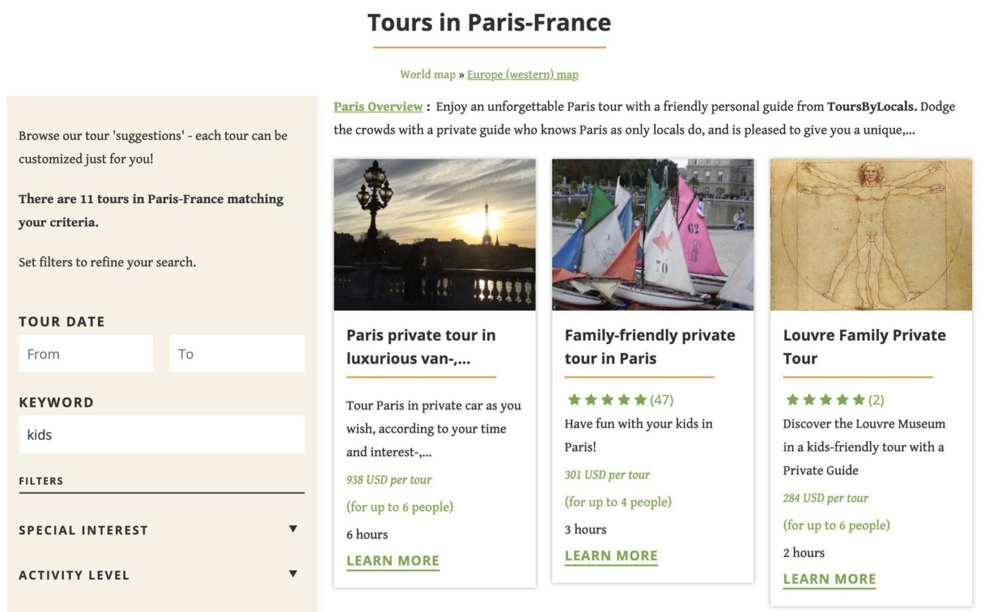 Family Friendly Tour of Paris with Tours by Locals