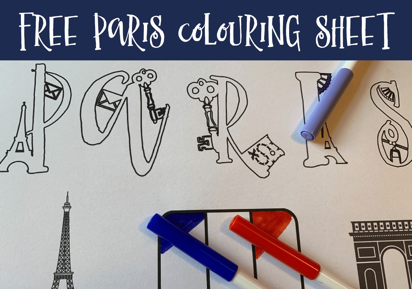 Free Paris Colouring Sheet