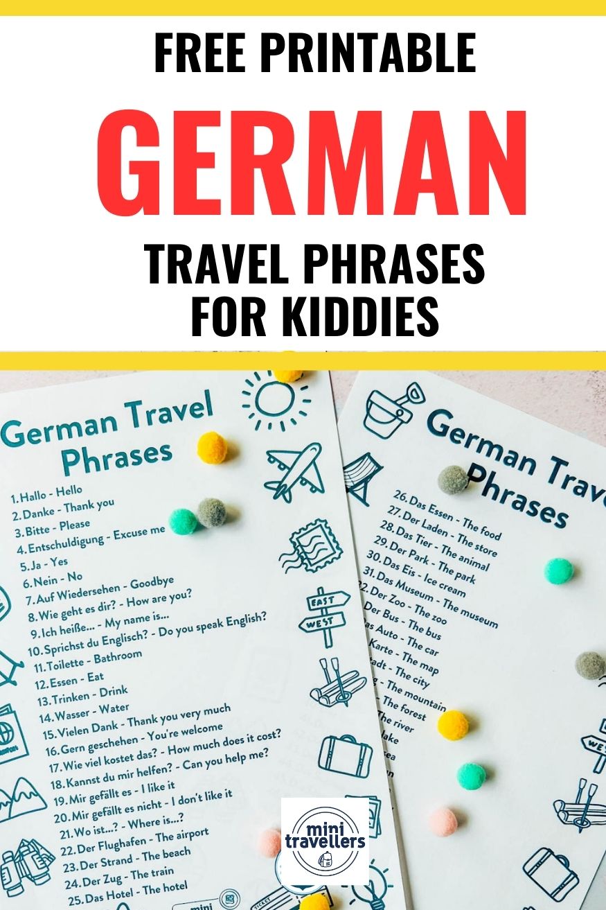 Free Printable German Travel Phrases For Kids