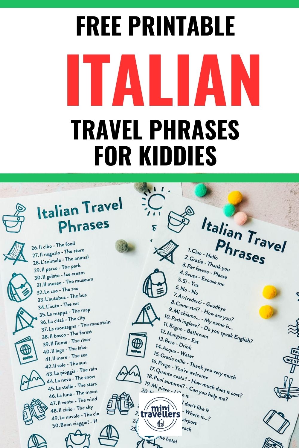 Free Printable Italian Travel Phrases For Kids